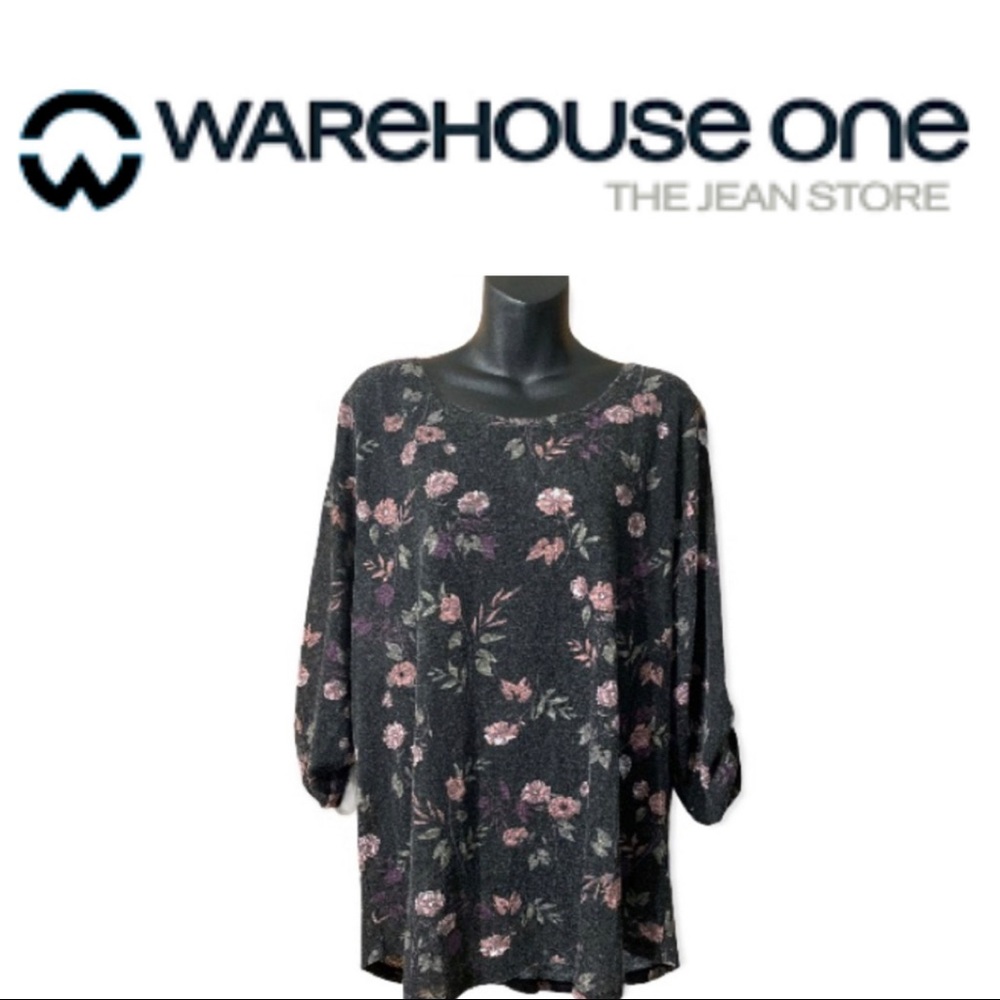 WAREHOUSE ONE FLOWERED TOP SIZE 1X